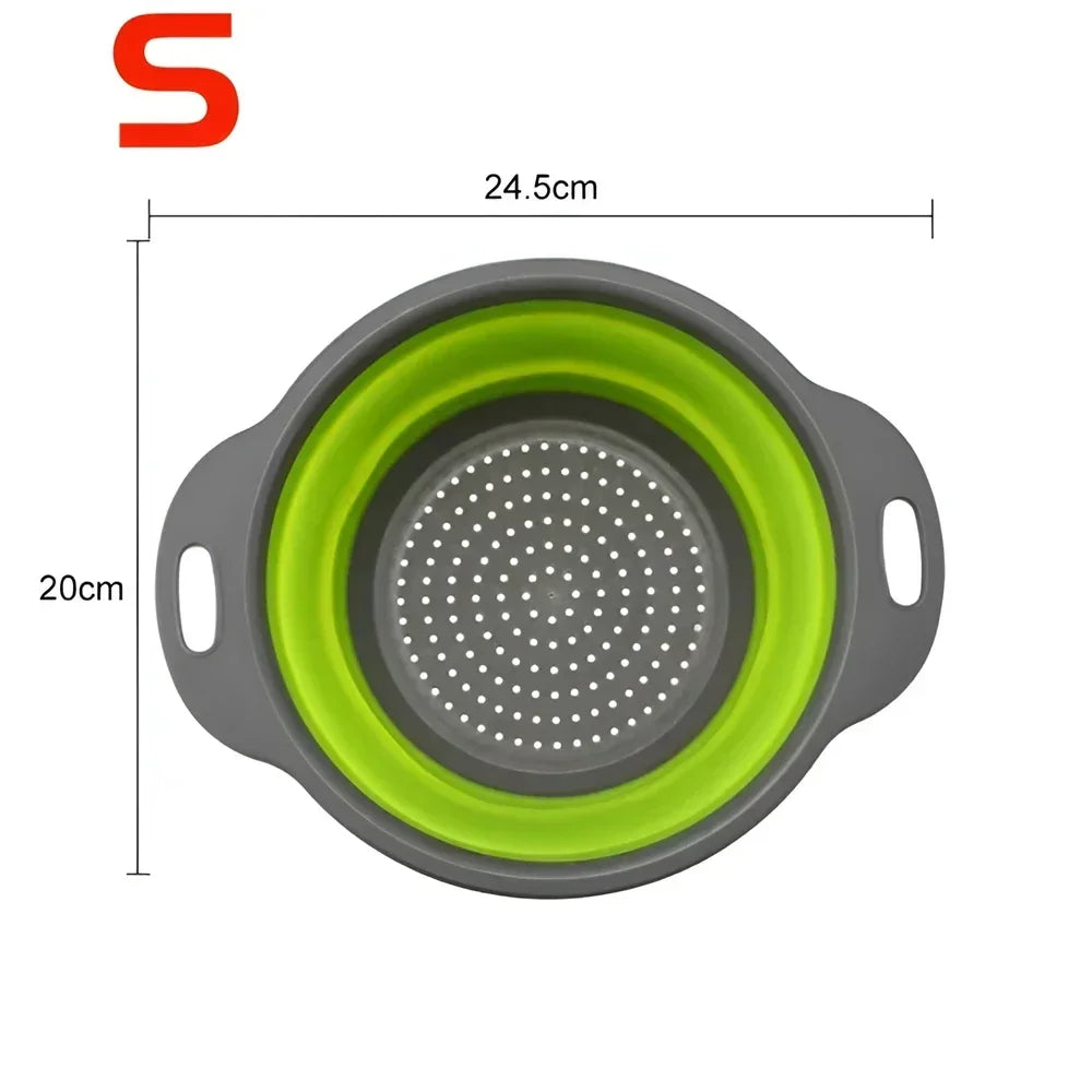2-Piece Collapsible Silicone Colander Set – Foldable Strainers for Fruits, Vegetables & Pasta