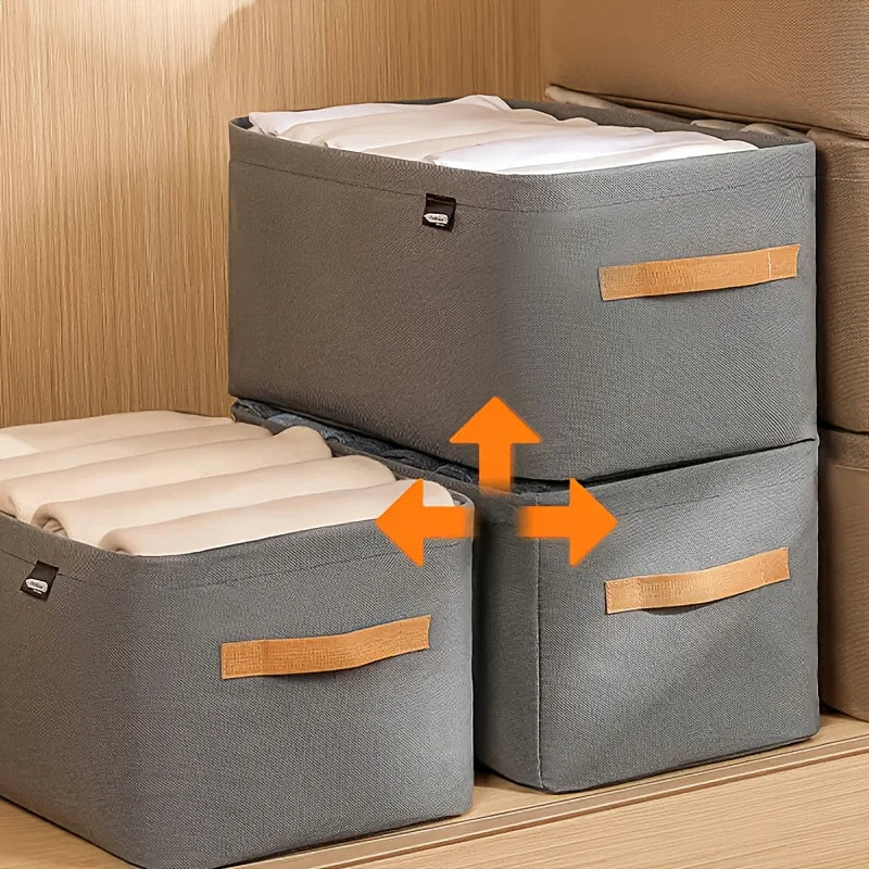 Foldable Clothes Organizer Box – Thick Fabric Storage Bin for Jeans, Sweaters & Wardrobe