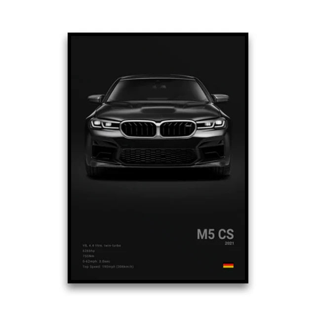BMW M Series Canvas Wall Art – G80 M3, E30 M3 & Z8 Unframed Poster