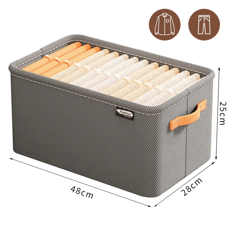 Foldable Clothes Organizer Box – Thick Fabric Storage Bin for Jeans, Sweaters & Wardrobe