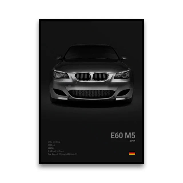 BMW M Series Canvas Wall Art – G80 M3, E30 M3 & Z8 Unframed Poster