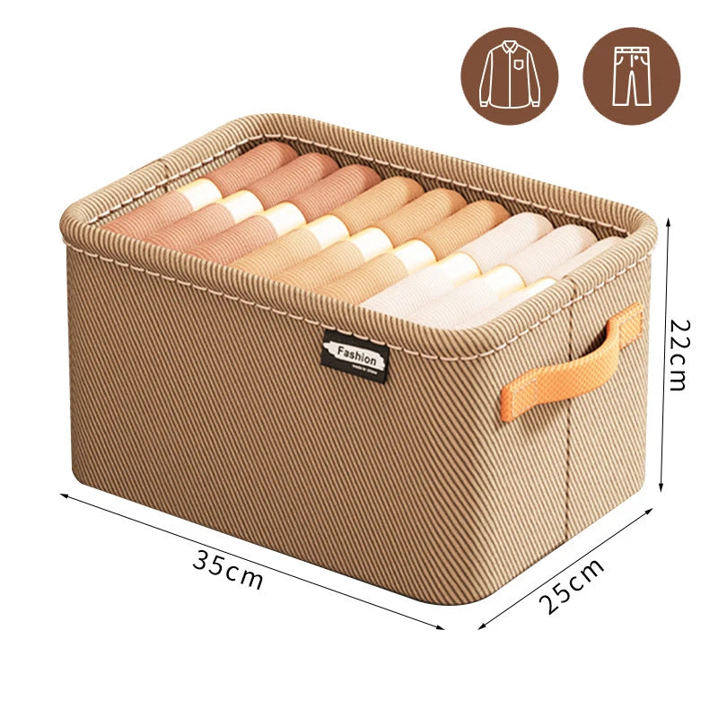 Foldable Clothes Organizer Box – Thick Fabric Storage Bin for Jeans, Sweaters & Wardrobe