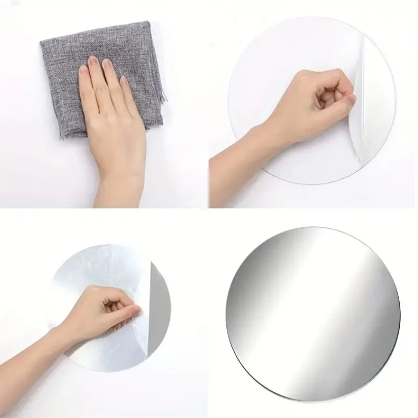 6-Pack Acrylic Round Mirror Set – Self-Adhesive Decorative Wall & Table Mirrors