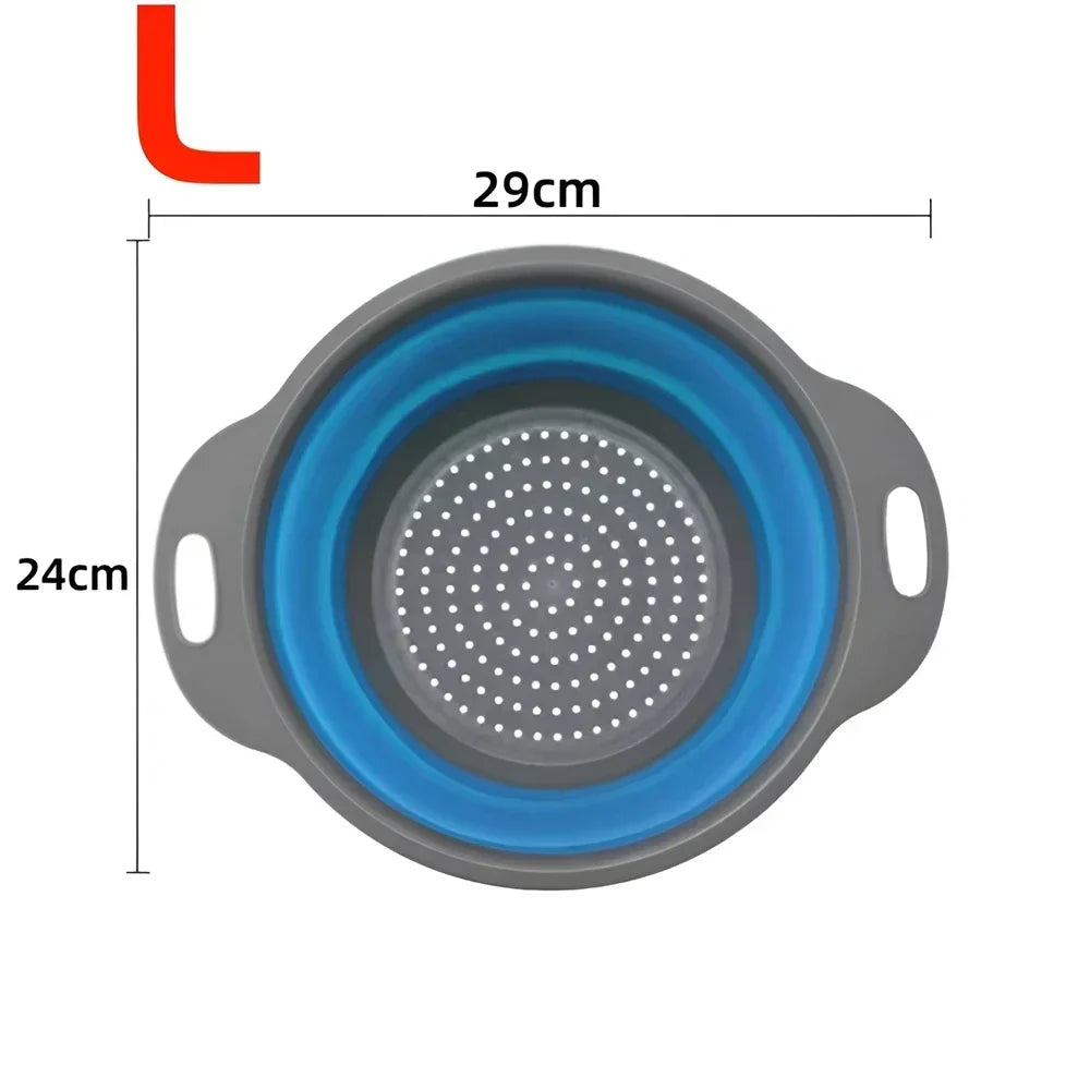 2-Piece Collapsible Silicone Colander Set – Foldable Strainers for Fruits, Vegetables & Pasta