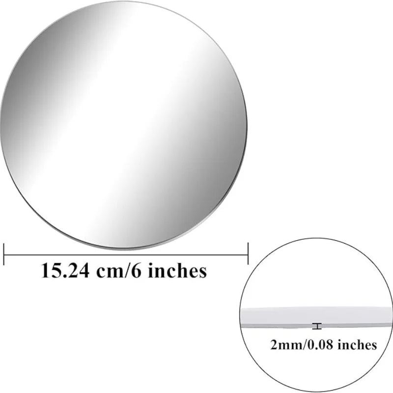 6-Pack Acrylic Round Mirror Set – Self-Adhesive Decorative Wall & Table Mirrors