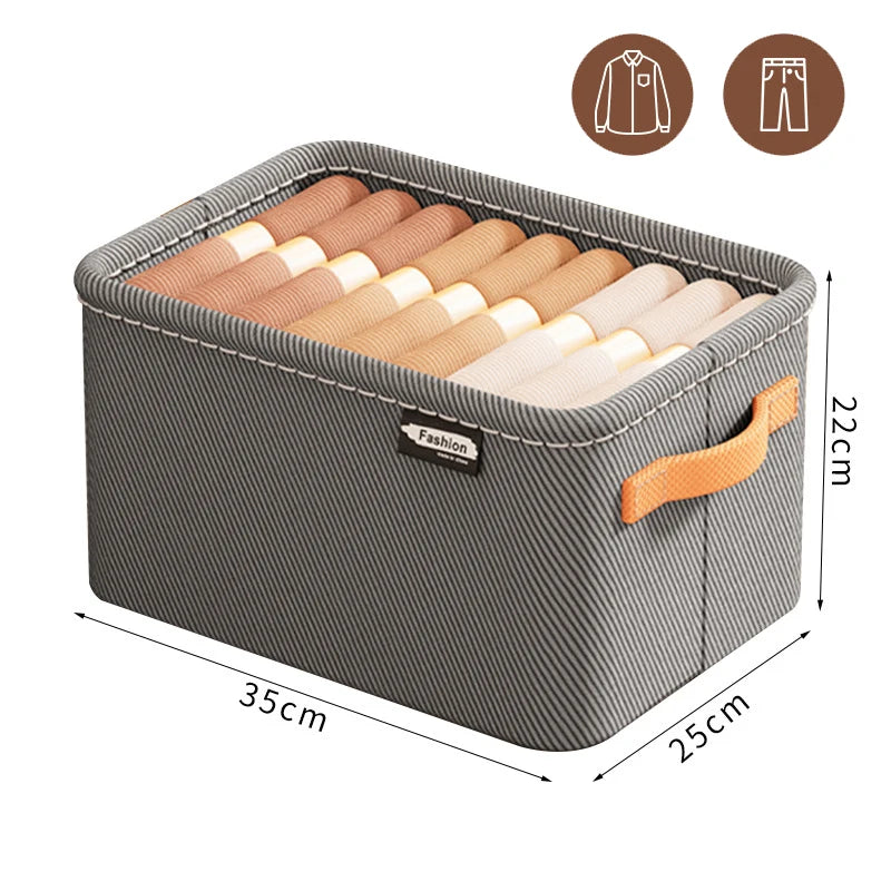 Foldable Clothes Organizer Box – Thick Fabric Storage Bin for Jeans, Sweaters & Wardrobe