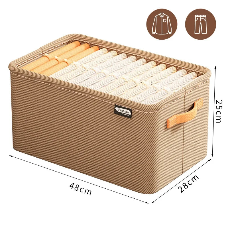 Foldable Clothes Organizer Box – Thick Fabric Storage Bin for Jeans, Sweaters & Wardrobe