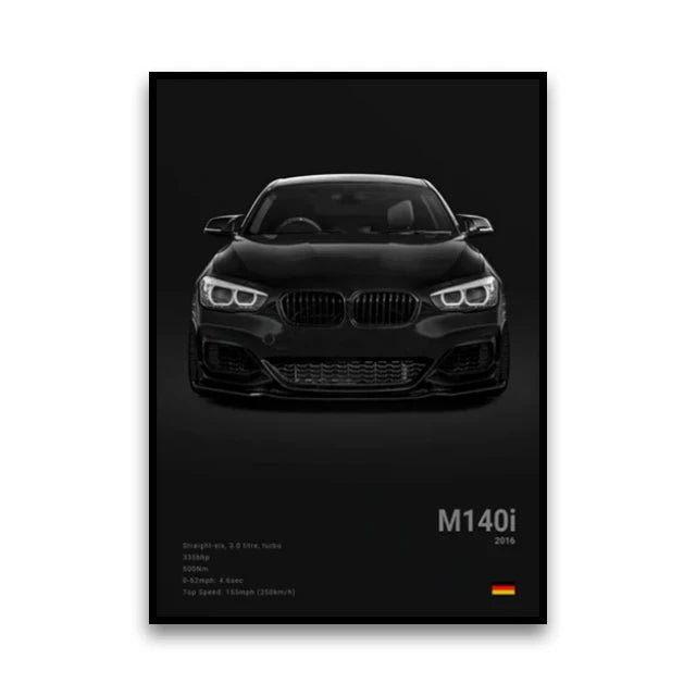 BMW M Series Canvas Wall Art – G80 M3, E30 M3 & Z8 Unframed Poster