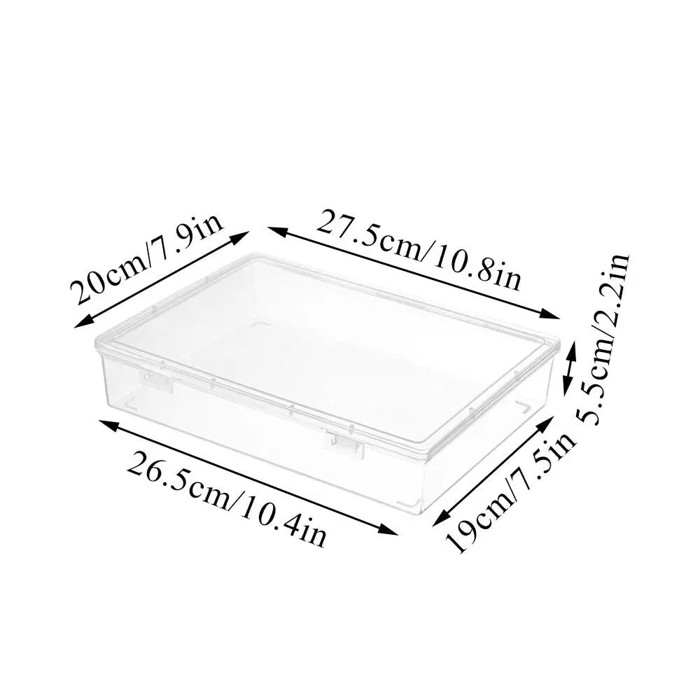 Large Clear Document Storage Box – Desktop Organizer for Files, Paper & Office Supplies