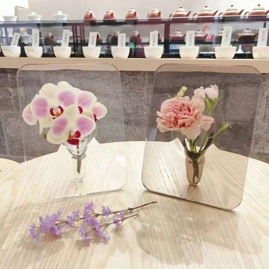 Modern Clear Acrylic Frame Vase – Decorative Flower Vase for Desks, Shelves & Home Décor