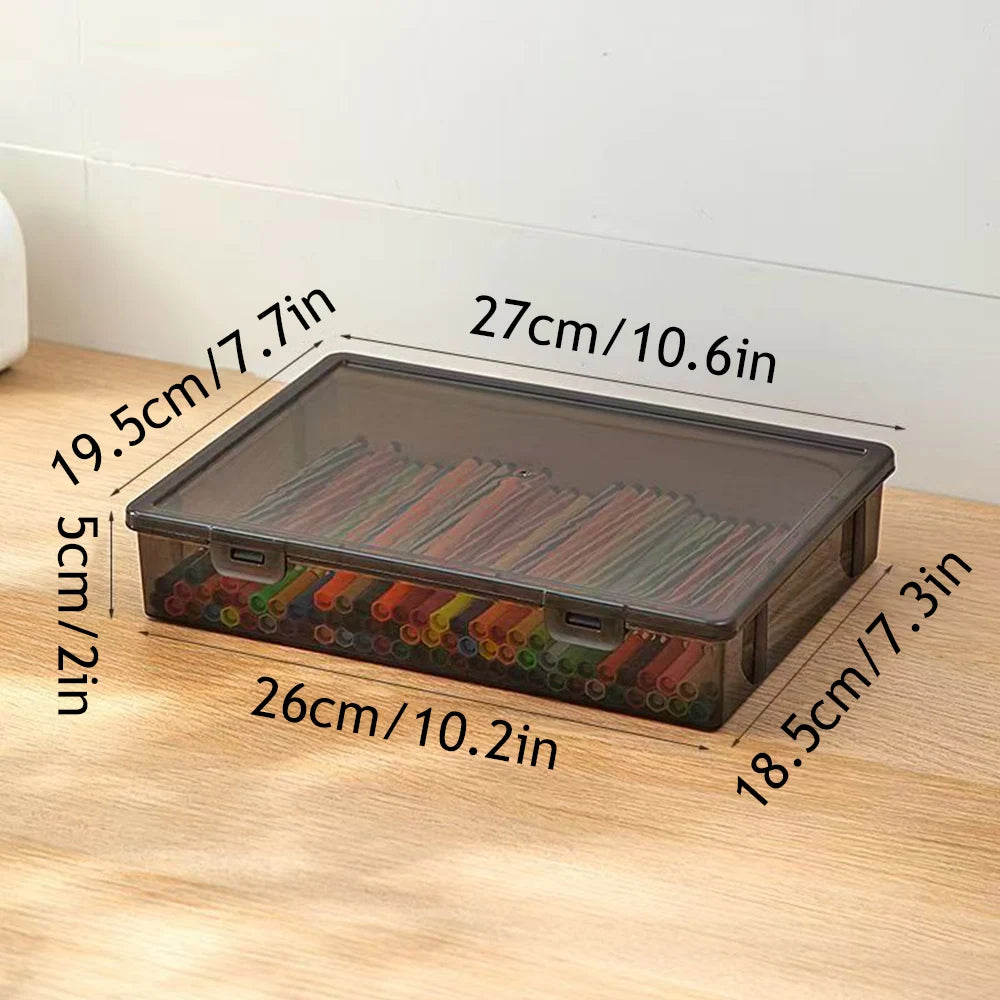 Large Clear Document Storage Box – Desktop Organizer for Files, Paper & Office Supplies