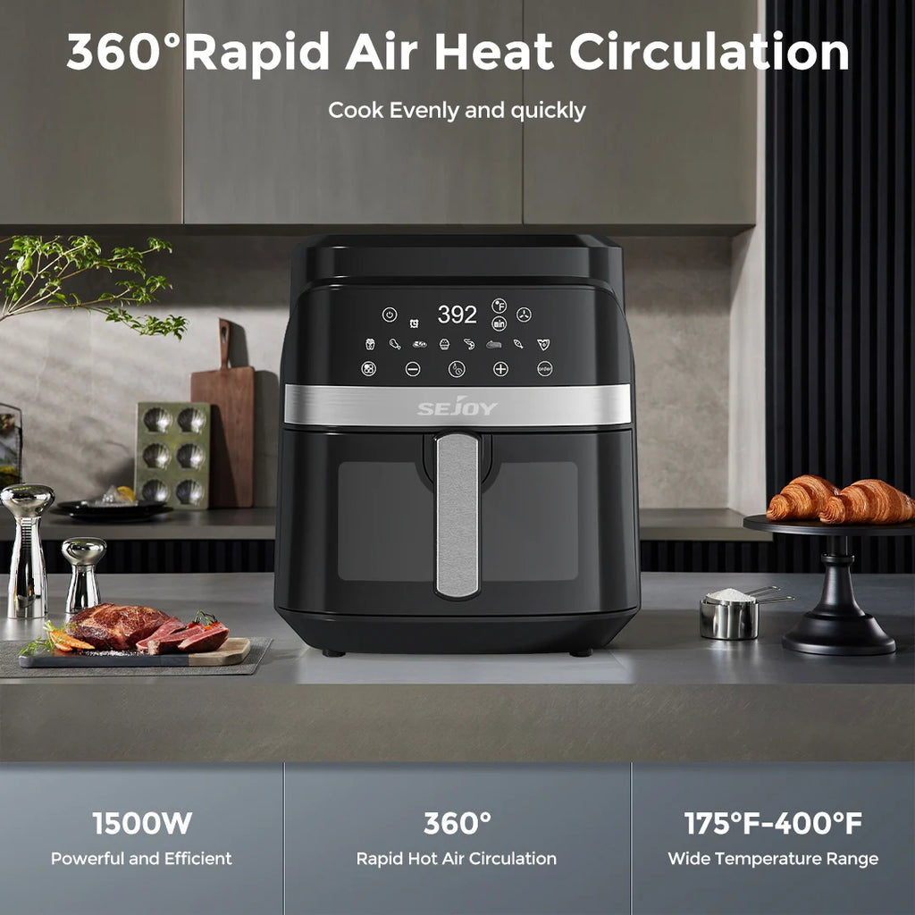 Sejoy 8-in-1 Digital Air Fryer 6QT – Oil-Free Oven