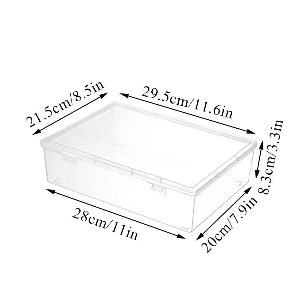 Large Clear Document Storage Box – Desktop Organizer for Files, Paper & Office Supplies
