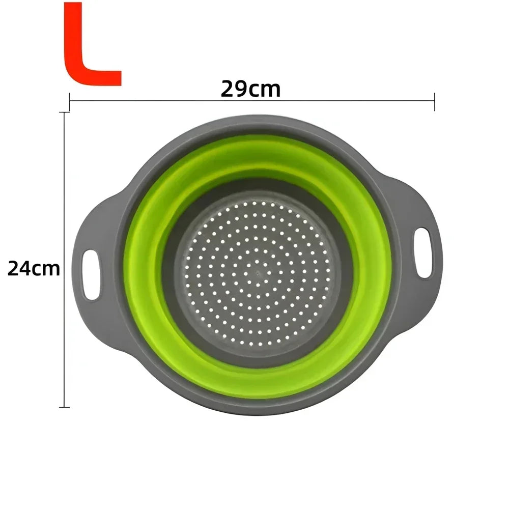 2-Piece Collapsible Silicone Colander Set – Foldable Strainers for Fruits, Vegetables & Pasta