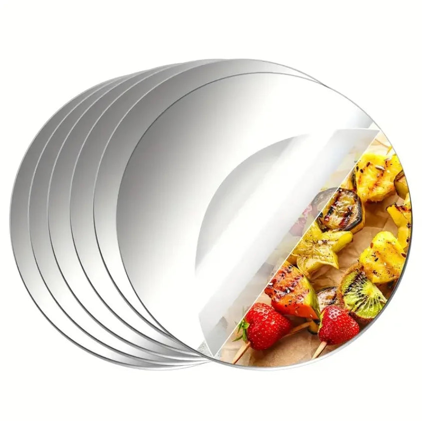 6-Pack Acrylic Round Mirror Set – Self-Adhesive Decorative Wall & Table Mirrors