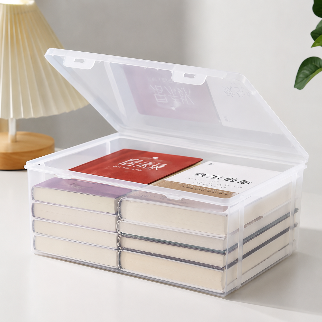 Large Clear Document Storage Box – Desktop Organizer for Files, Paper & Office Supplies