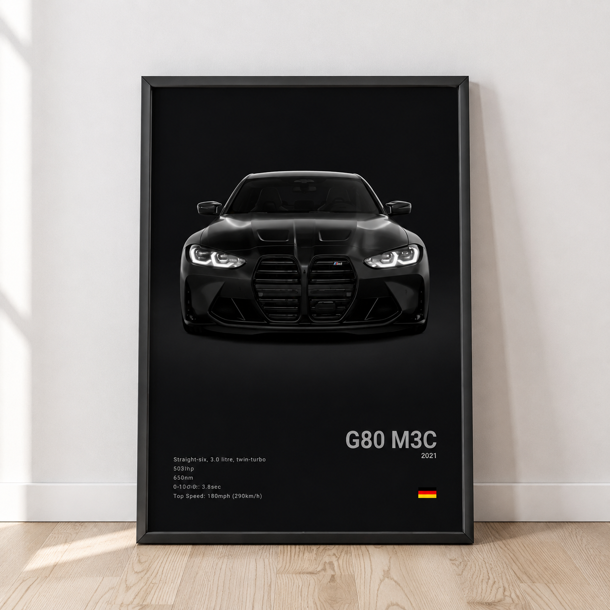 BMW M Series Canvas Wall Art – G80 M3, E30 M3 & Z8 Unframed Poster