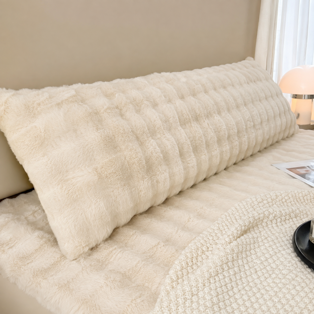 Plush Decorative Pillow Cover – Soft Solid Color Throw Pillowcase (Cover Only)