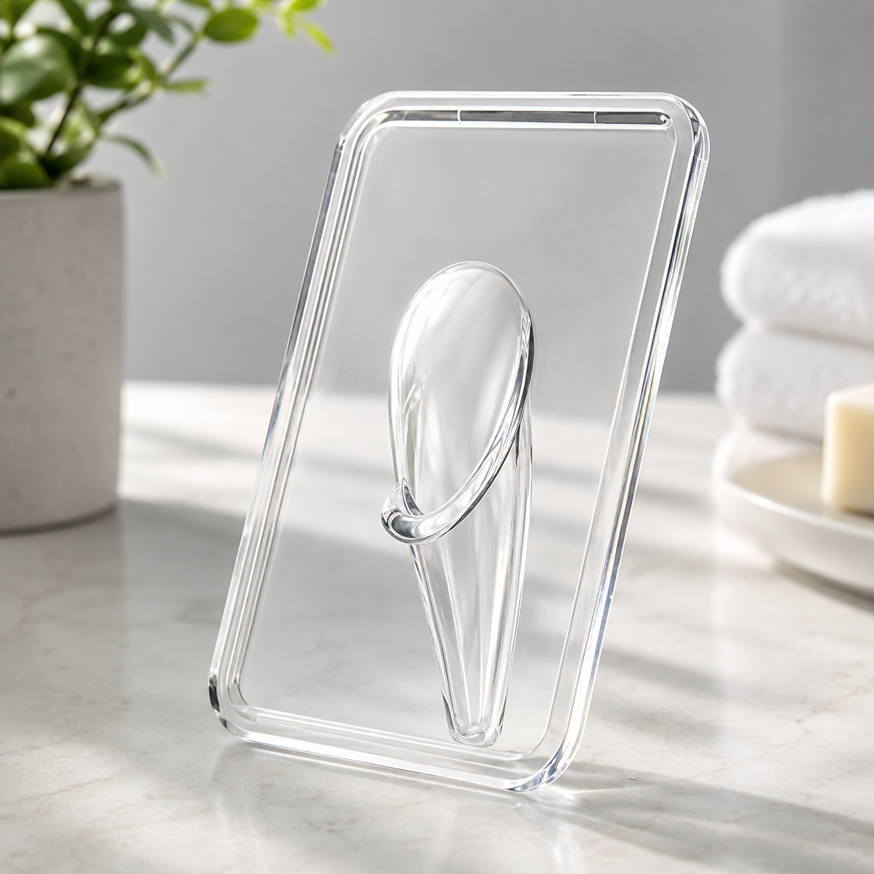 Modern Clear Acrylic Frame Vase – Decorative Flower Vase for Desks, Shelves & Home Décor